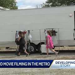 Movie filming in the metro