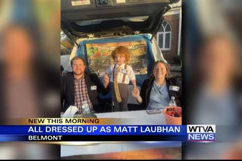 Belmont child dresses up like Matt Laubhan for Halloween