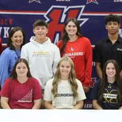 Hancock High School celebrates 12 students at signing day