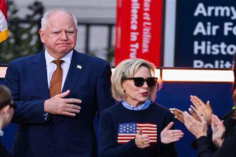 Emotional scenes as Tim Walz breaks down in tears at Kamala Harris' concession speech