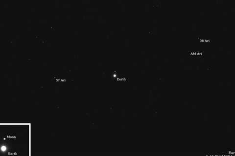Deep Space Image Reveals Earth and Moon from 180 Million Miles