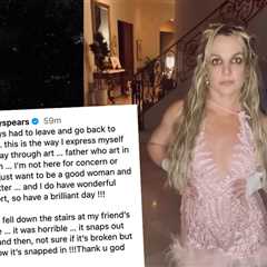 Knee Snaps Out Occasionally: Britney Spears Falls Down Stairs