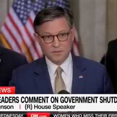 CNN CUTS OFF Speaker Johnson as He Attacks Democrats For Shutting Down the Government Over..