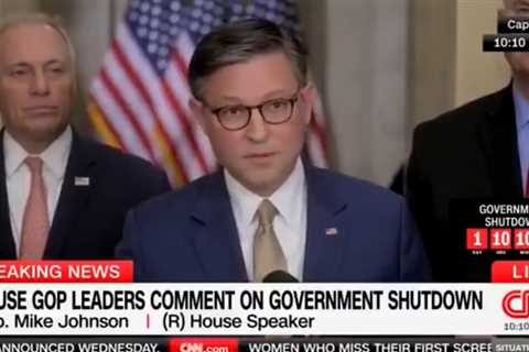 CNN CUTS OFF Speaker Johnson as He Attacks Democrats For Shutting Down the Government Over..