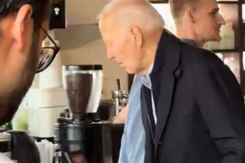 Barely Anyone Notices Feeble Biden Shuffling Around Delaware Coffee Shop (VIDEO)